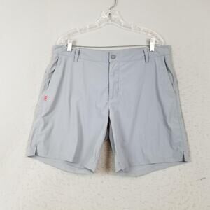 Rhone Shorts Mens 34 Gray Performance Stretch Nylon Golf Casual Chino Athletic